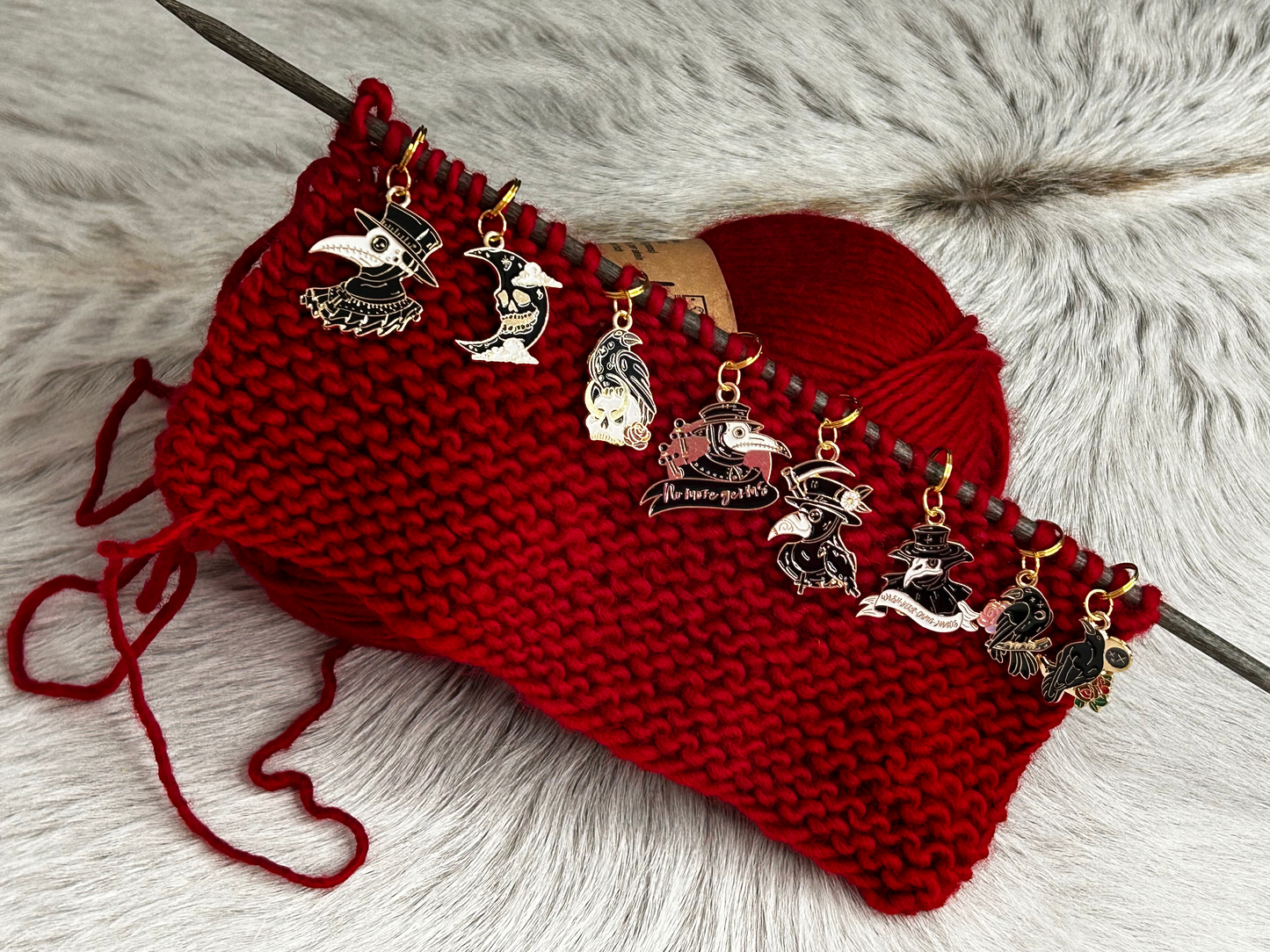 Black Crow Calling Stitch Markers
