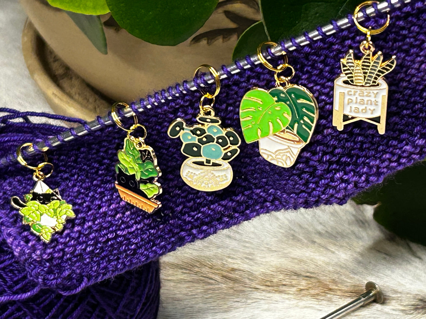 Crazy Plant Lady Stitch Markers
