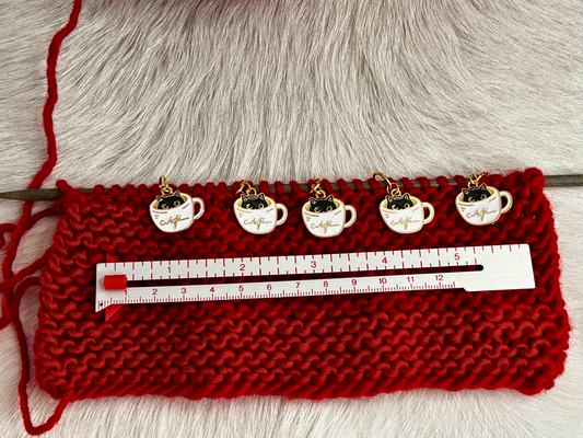 Kitten Coffee Stitch Markers