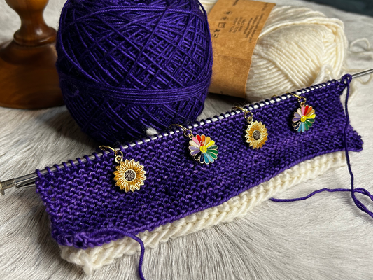 Rainbow Sunflowers Stitch Markers