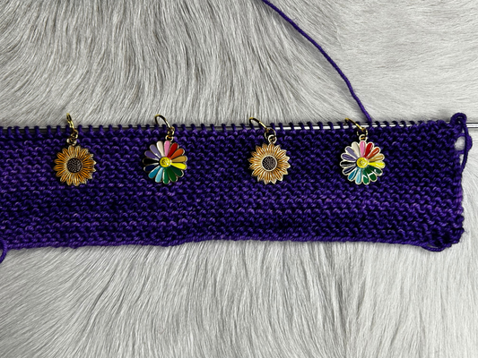 Rainbow Sunflowers Stitch Markers